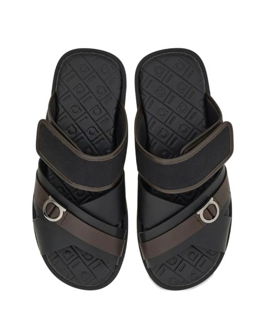 Ferragamo Blue Gancini Sandals for men