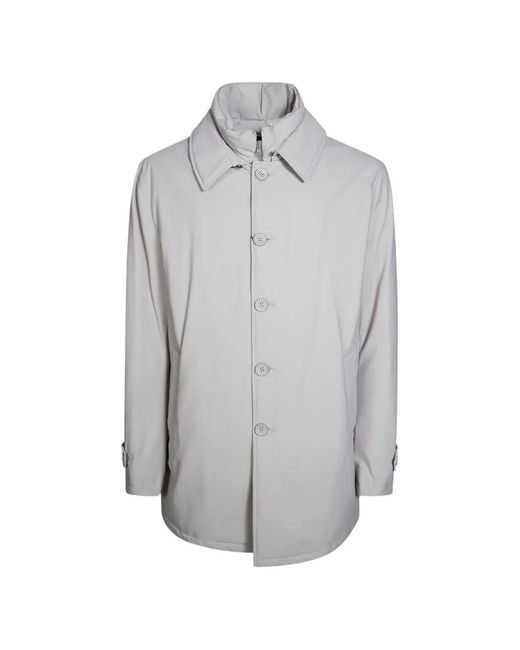 Herno Gray Impermeabile Single-Breasted Coat for men