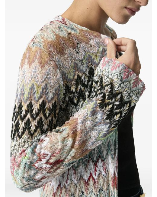 Missoni White Zigzag Pattern Coat