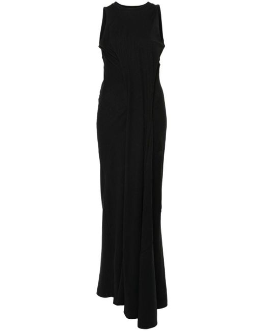 Victoria Beckham Black Asymmetric Sleeveless Long Dress