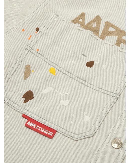 Aape By A Bathing Ape White Logo-Print Shirt for men