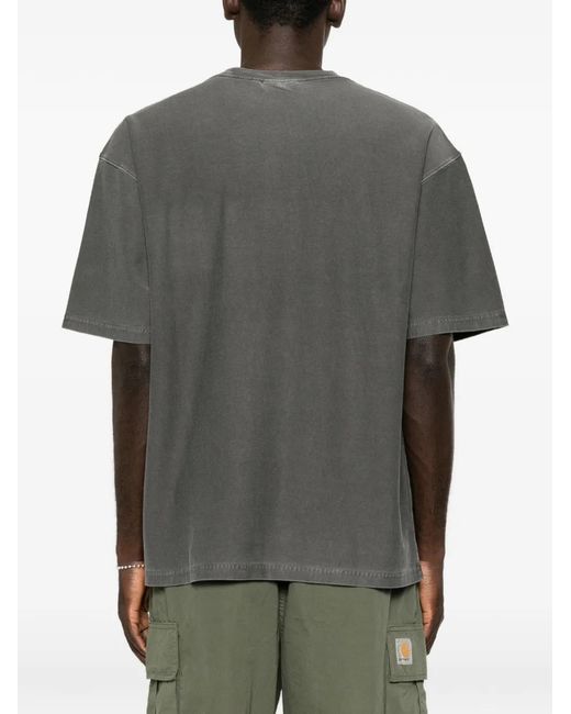 Carhartt Gray Logo-Patch Pocket T-Shirt for men