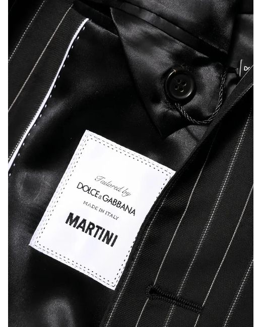 Dolce & Gabbana Black Martini Pinstripe Blazer for men