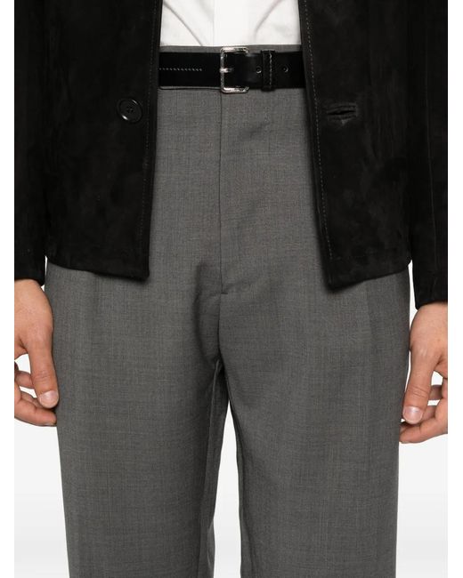Berwich Gray Chiaia Pleated Cuffed Trousers for men
