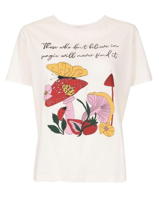 T-shirt en coton à imprimé graphique Isolda en coloris White