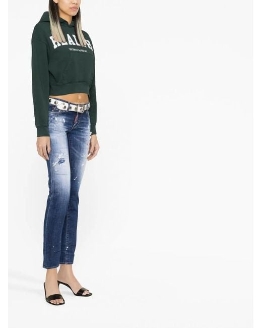 DSquared² Blue Distressed Skinny Jeans