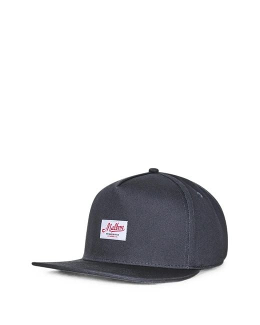 Malbon Golf Blue Benchmark Logo-Patch Cotton Cap for men