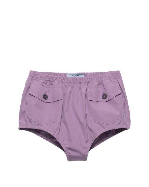 Prada Purple Poplin Shorts