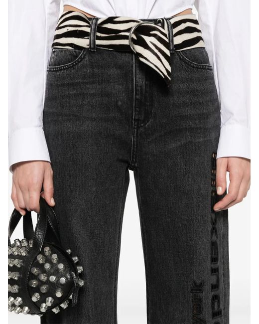 Vaqueros con aberturas del logo Alexander Wang de color Black