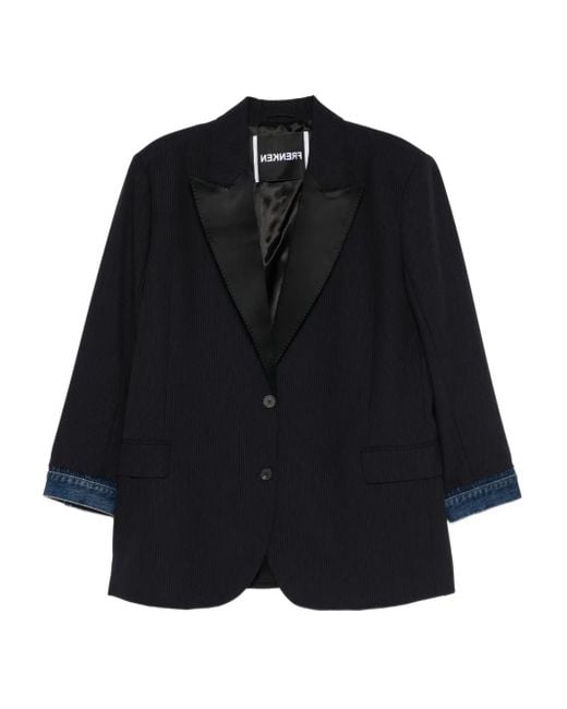 frenken Black Devotion Pinstripe Blazer Jacket