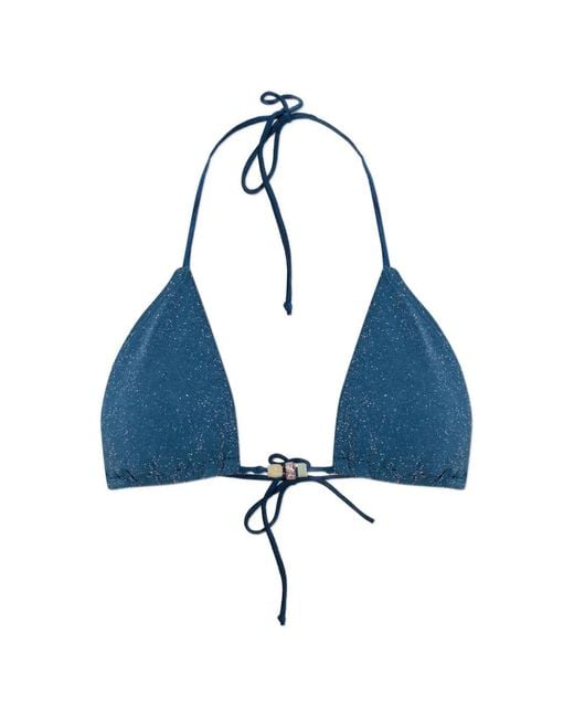 Bondeye Blue Beaded Triangle Bikini Top