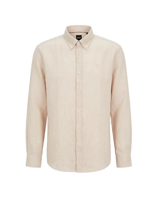 Boss White Embroidered Shirt for men