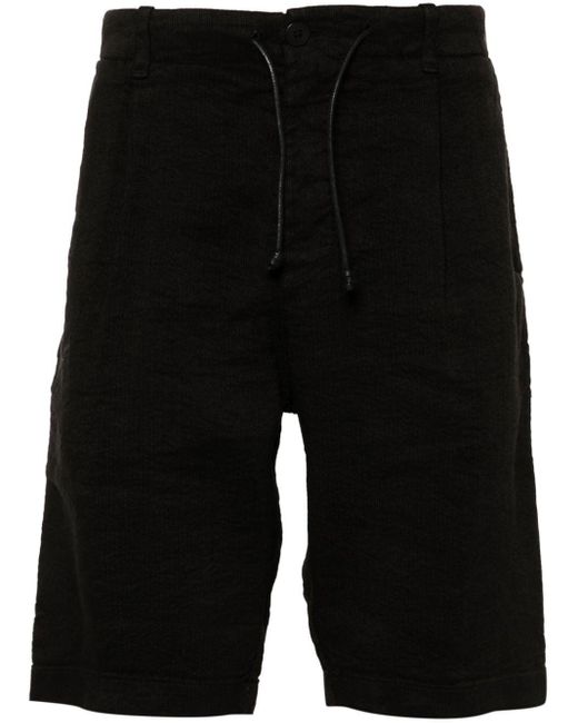 Transit Black Textured-finish Shorts for men