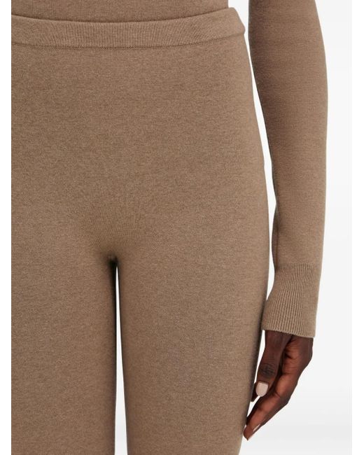 Ferragamo Natural Elasticated-Waistband Virgin-Wool Leggings