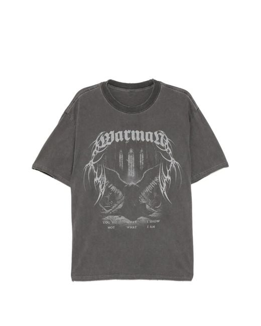 WARMAN Gray Distressed T-Shirt for men