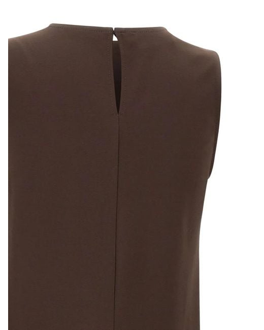 Kaos Brown Blouse Sans Manches À Ourlet Volanté
