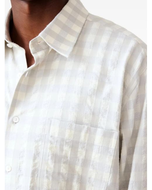 Carter Young White Check-Pattern Shirt for men