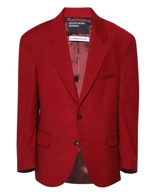 Enfants Riches Deprimes Red Single-Breasted Blazer for men