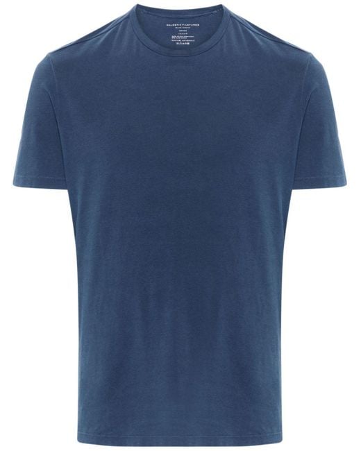 Majestic Filatures Blue Organic-cotton T-shirt for men