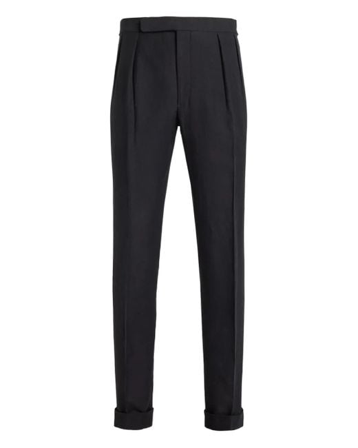 Ralph Lauren Blue Pleated Trousers for men