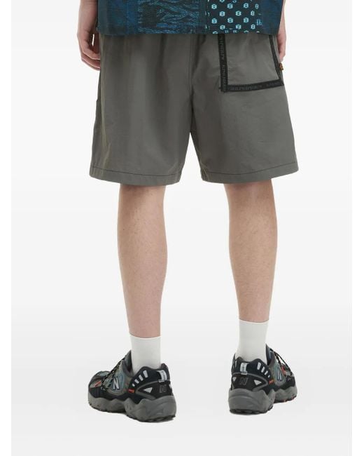 Alpha Industries Gray Patch-Detail Side-Pocket Shorts for men