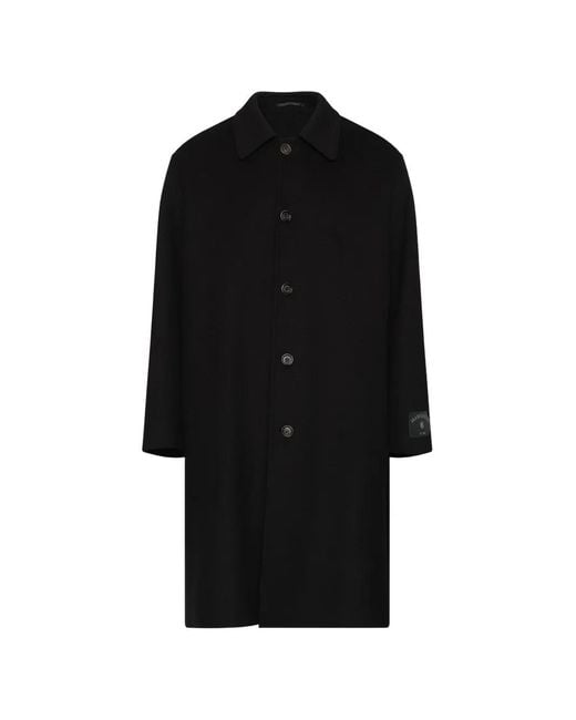 MM6 by Maison Margiela Black Double-Faced Wool Coat for men