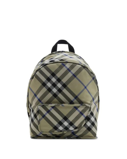 メンズ Burberry チェック バックパック Gray
