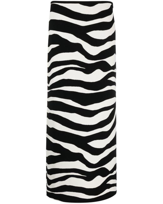 Falda larga con estampado de cebra Jil Sander de color Black