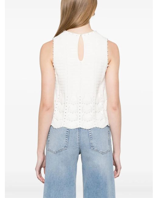 Maje パールディテール トップ White