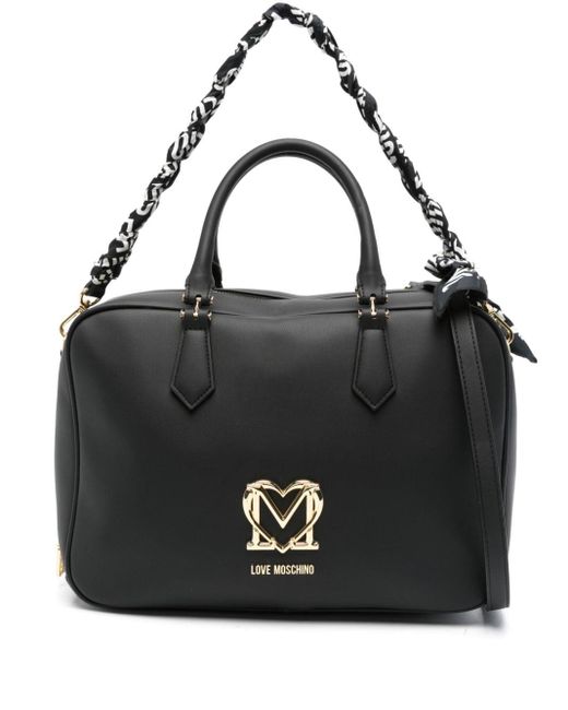 Love Moschino Black Logo-plaque Tote Bag