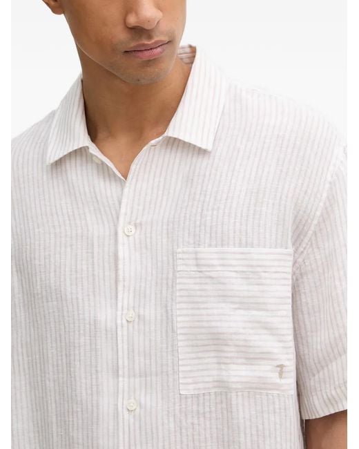 Trussardi Natural Striped Short-Sleeve Shirt for men