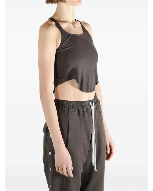 Rick Owens White Racerback Crop Top