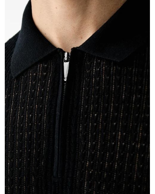 Emporio Armani Black Polo-Collar Sweater for men