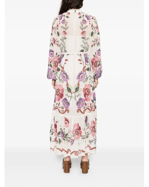 FARM Rio Maxi Cream Rococo Flowers Dress in White | Lyst