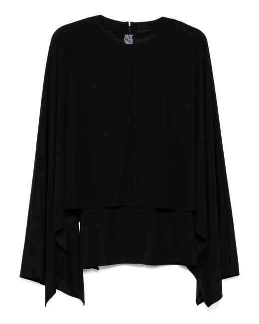 Goen.J ドレープ ケープ タンクトップ Black