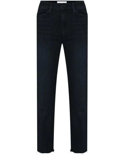 Vaqueros rectos de talle alto FRAME de color Blue