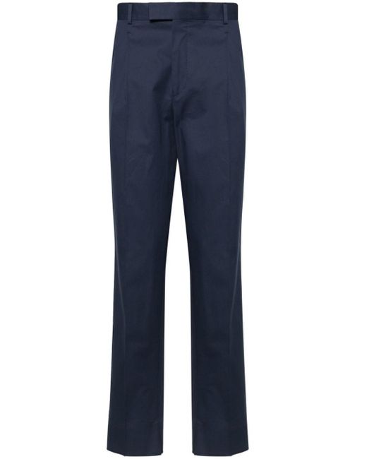 Pantalon en coton stretch à coupe fuselée Zegna pour homme en coloris Blue