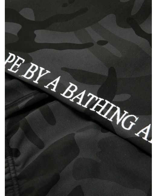 Aape By A Bathing Ape Black Camouflage-Pattern Shorts for men