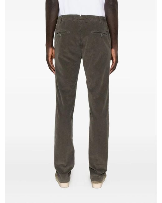 Mason's Gray Buttoned Straight-Leg Trousers for men