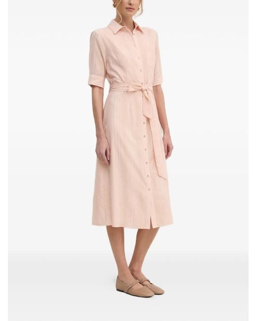 Fracomina Pink Gestreiftes Hemdkleid mit Gürtel