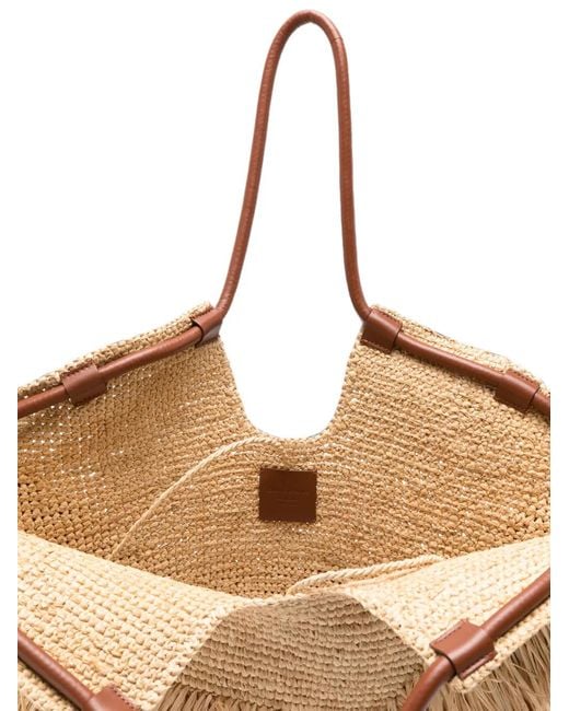 Zimmermann Natural Medium Goldentime Fringed Tote Bag