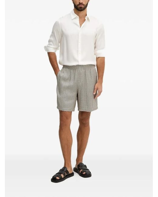 ARMANI EXCHANGE Gray Patterned Elasticated Shorts for men