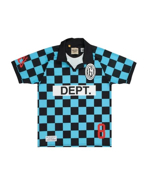 GALLERY DEPT. Blue Checked Soccer Jersey