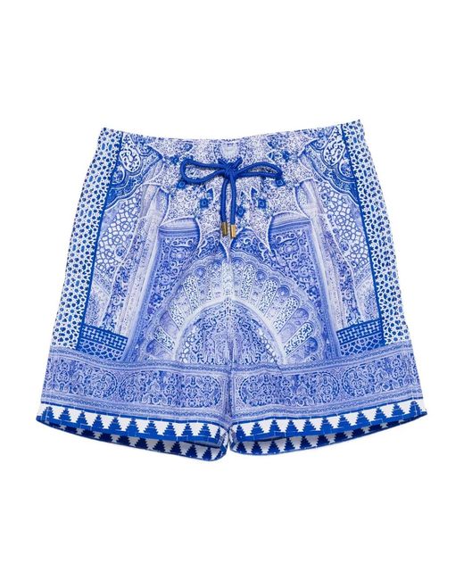 Camilla Blue Mid Length Swim Shorts for men