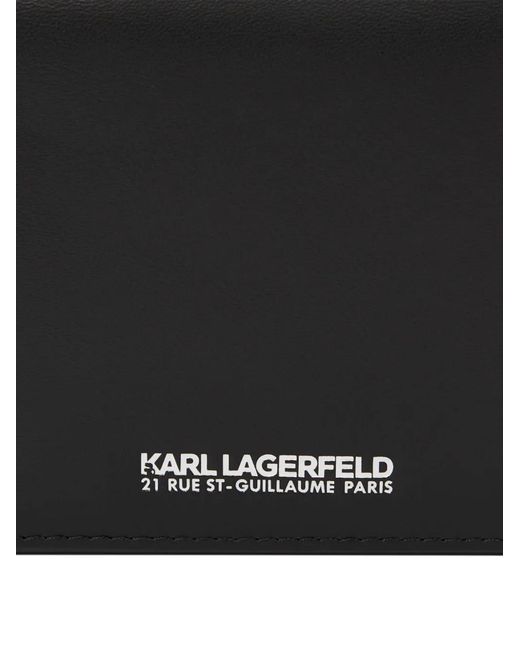 Karl Lagerfeld Black Portefeuille K/Traveller À Logo Imprimé for men