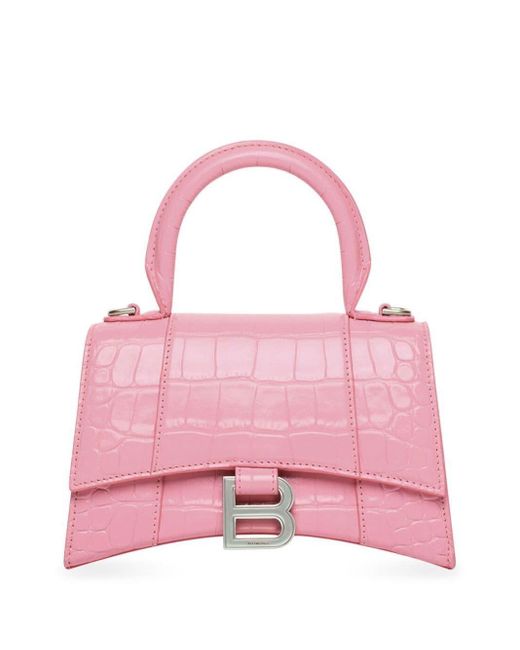 Balenciaga Leather Small Hourglass Shoulder Bag in Pink | Lyst