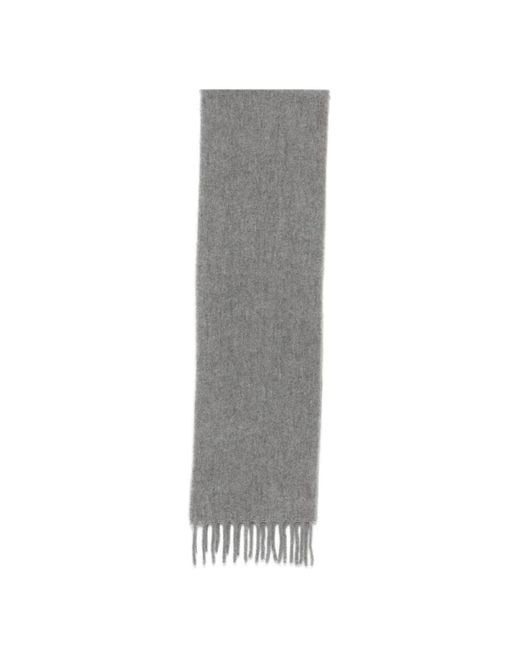 Lorena Antoniazzi Gray Fringed-Edge Scarf