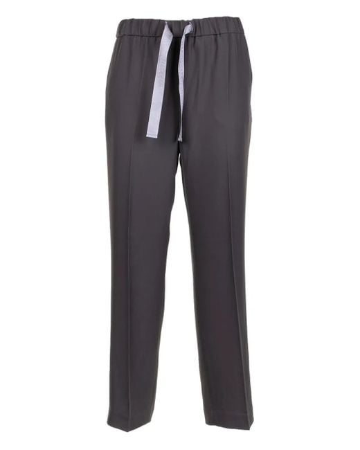 Via Masini 80 Blue Drawstring-Fastening Trousers