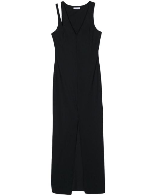 Patrizia Pepe Essential Maxi-jurk Met Uitgesneden Details in het Black