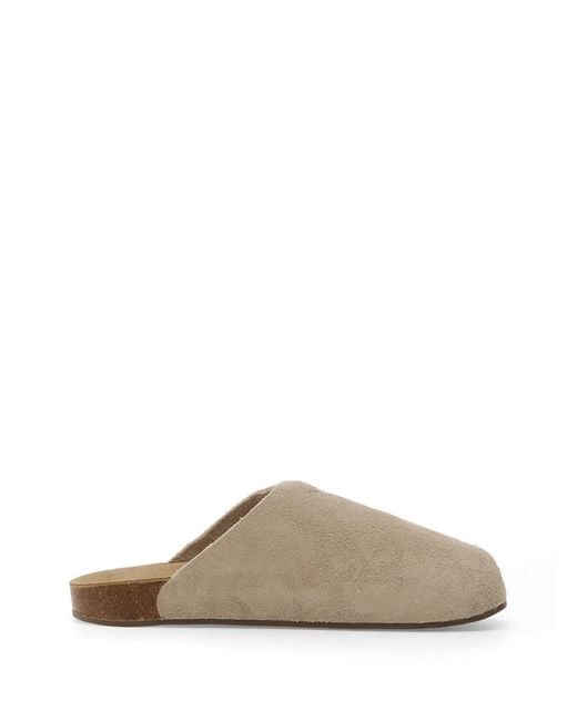 Adidas Gray Logo-Detail Suede Mules